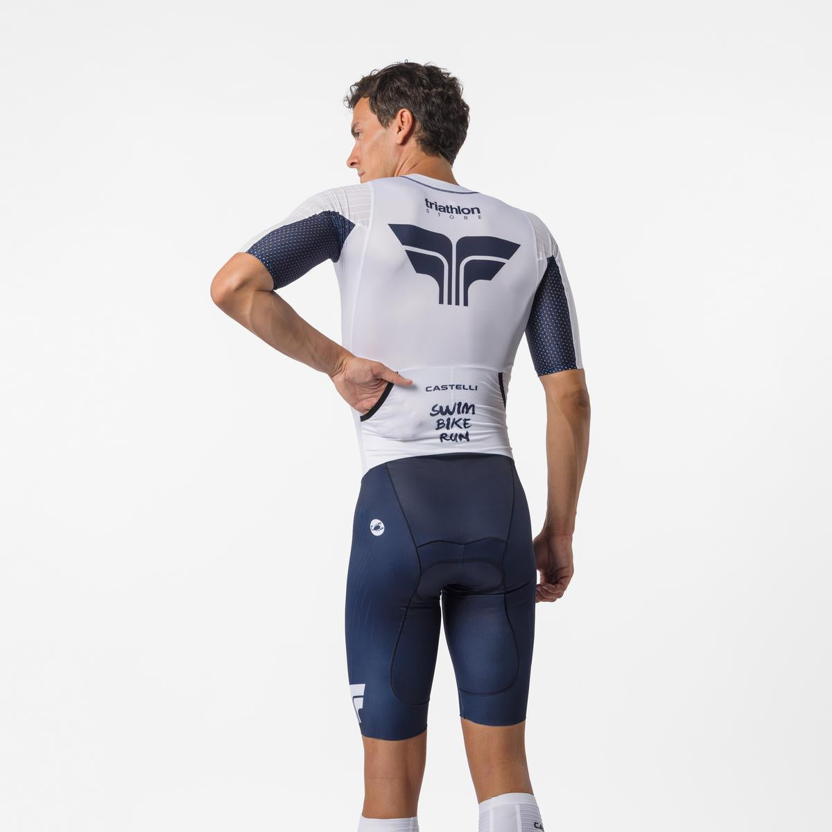 Sanremo 3 TS triathlon trisuit for men white navy | Castelli