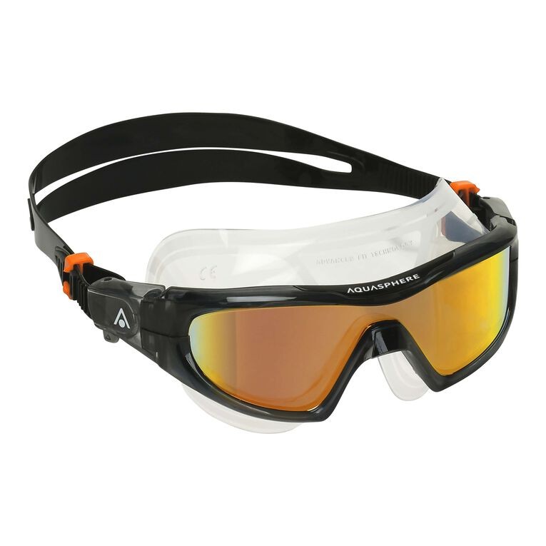 Image Vista Pro Noir Orange Titanium Miroir | Aquasphere /// Triathlon Store