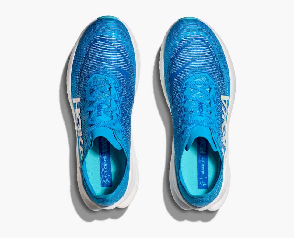 Hoka Mach X2 Men Black-Electric Aqua