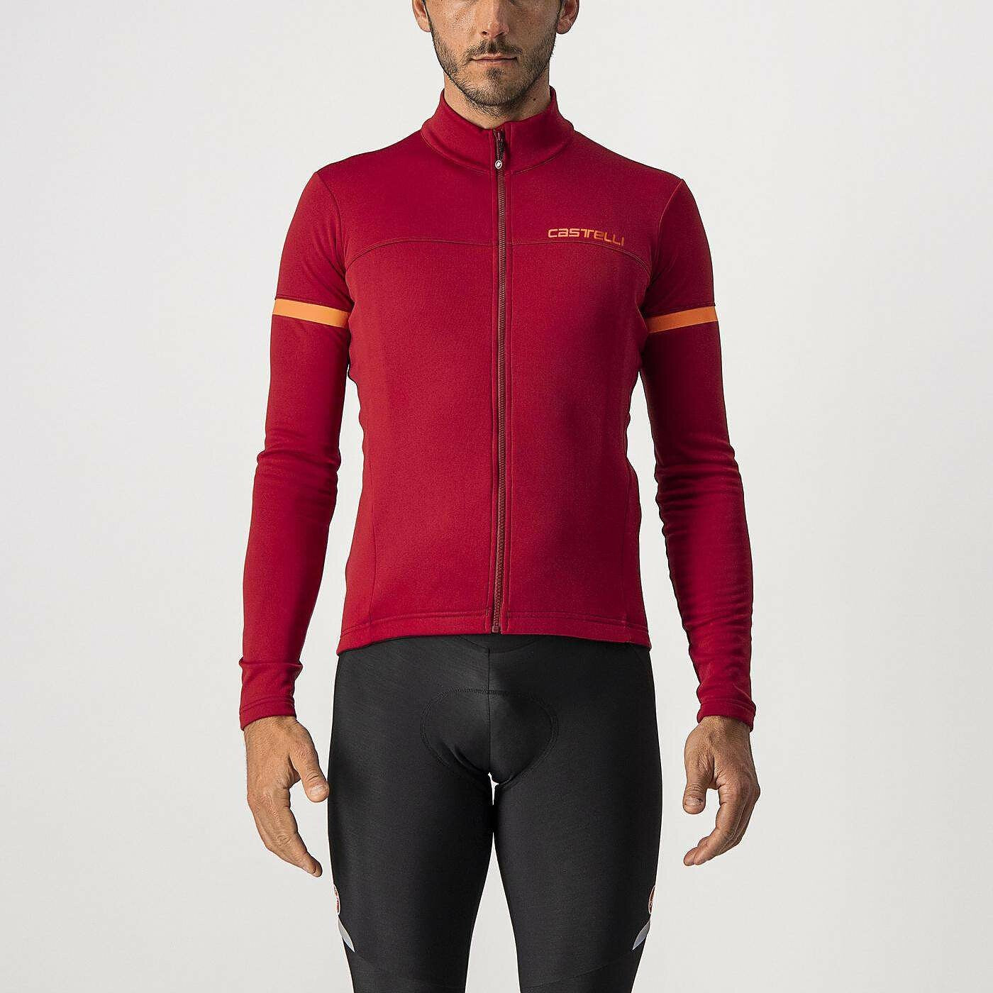 Maillot Cycliste Castelli Fondo Homme - Taille XL, Noir Et Rouge - Fermeture éclair Complète - Occasion Très Bon état