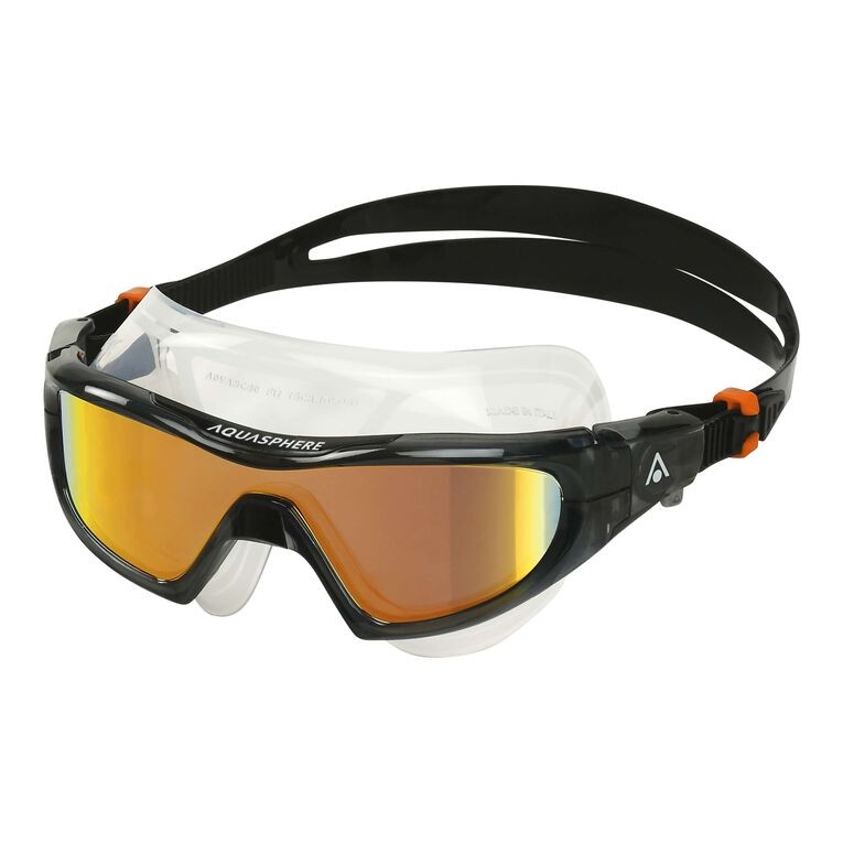 Image Vista Pro Noir Orange Titanium Miroir | Aquasphere /// Triathlon Store