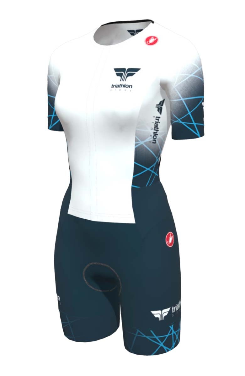 Image Sanremo 2 Triathlon Store Blanc Bleu - Femme | Castelli /// Triathlon Store