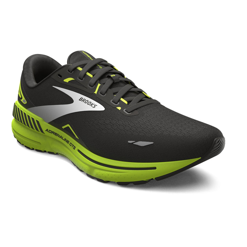 Image Adrenaline Gts 23 Black Green White - Homme | Brooks Running /// Triathlon Store