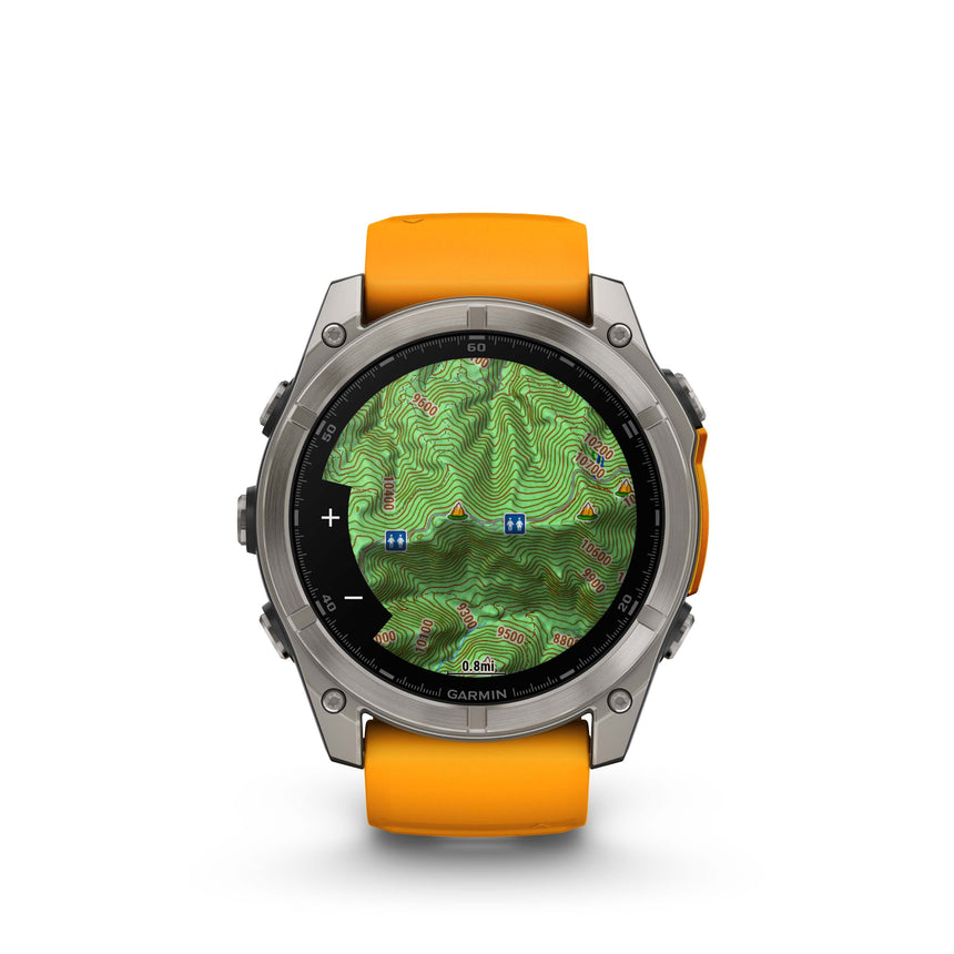 Image Fenix 8 Amoled 51 Titane Orange | Garmin /// Triathlon Store