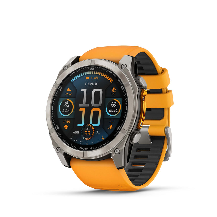 Image Fenix 8 Amoled 51 Titane Orange | Garmin /// Triathlon Store