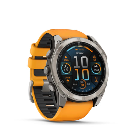 Image Fenix 8 Amoled 51 Titane Orange | Garmin /// Triathlon Store