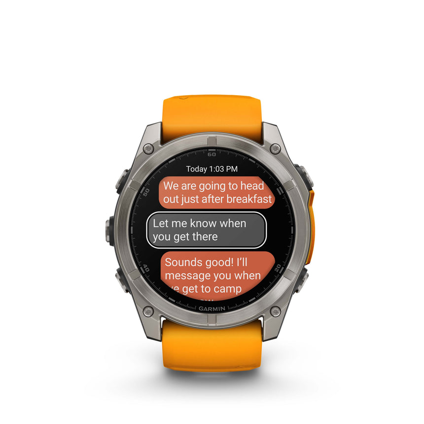 Image Fenix 8 Amoled 51 Titane Orange | Garmin /// Triathlon Store