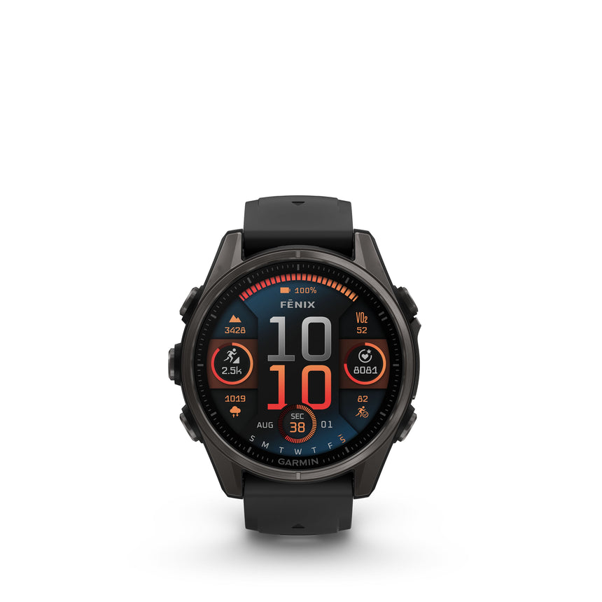 Image Fenix 8 Amoled 43mm Titane Noir | Garmin /// Triathlon Store