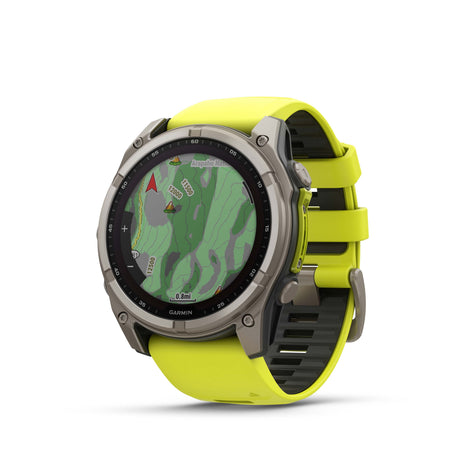 Image Fenix 8 Solar 51mm Titanium Jaune | Garmin /// Triathlon Store