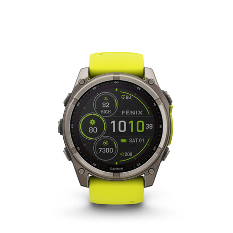 Image Fenix 8 Solar 51mm Titanium Jaune | Garmin /// Triathlon Store