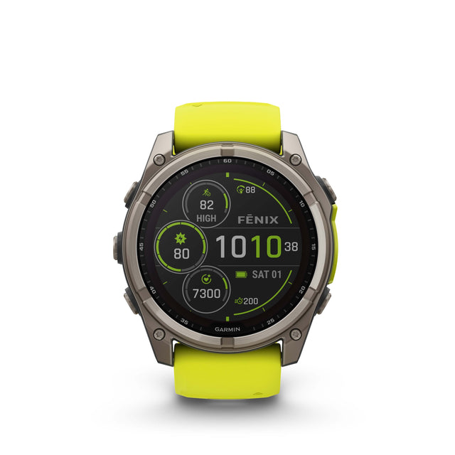 Image Fenix 8 Solar 51mm Titanium Jaune | Garmin /// Triathlon Store