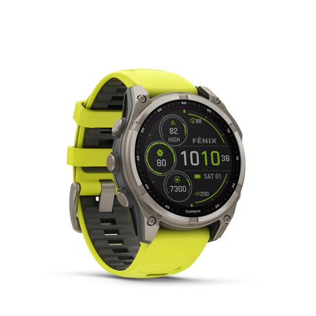 Image Fenix 8 Solar 47mm Titanium Jaune | Garmin /// Triathlon Store