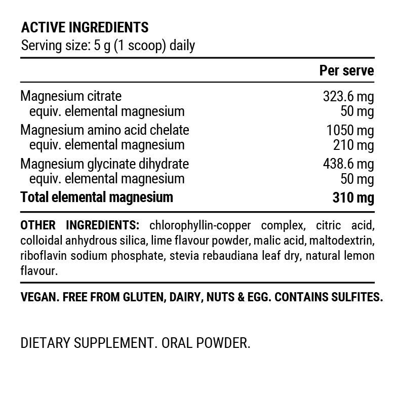 Triple Magnesium Poudre Citron Citron vert  | Pillar